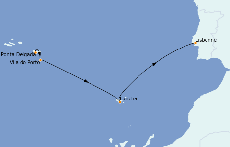 Itinerario del crucero Islas Canarias 7 días a bordo del Le Champlain
