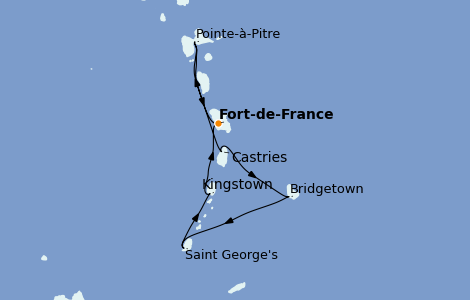 Itinerario del crucero Caribe del Este 7 días a bordo del MSC Seaside