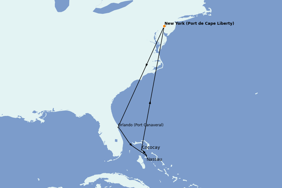 Itinerario del crucero Bahamas 7 días a bordo del Symphony of the Seas