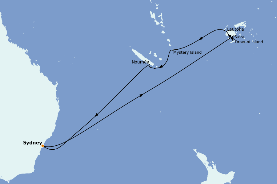 Itinerario del crucero Tahití, Bora Bora, Cook Islands 13 días a bordo del Discovery Princess