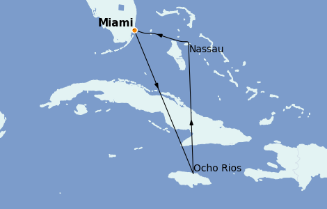 Itinerario del crucero Caribe del Oeste 5 días a bordo del Carnival Sunrise