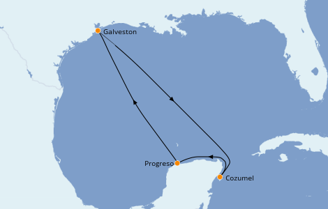 Itinerario del crucero Caribe del Oeste 5 días a bordo del Carnival Breeze