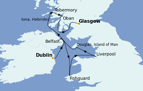 Itinerario del crucero Islas Británicas 7 días a bordo del L'Austral