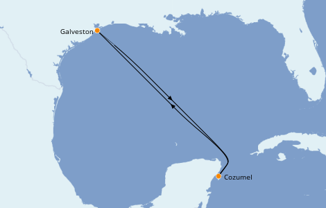 Itinerario del crucero Caribe del Oeste 4 días a bordo del Carnival Breeze