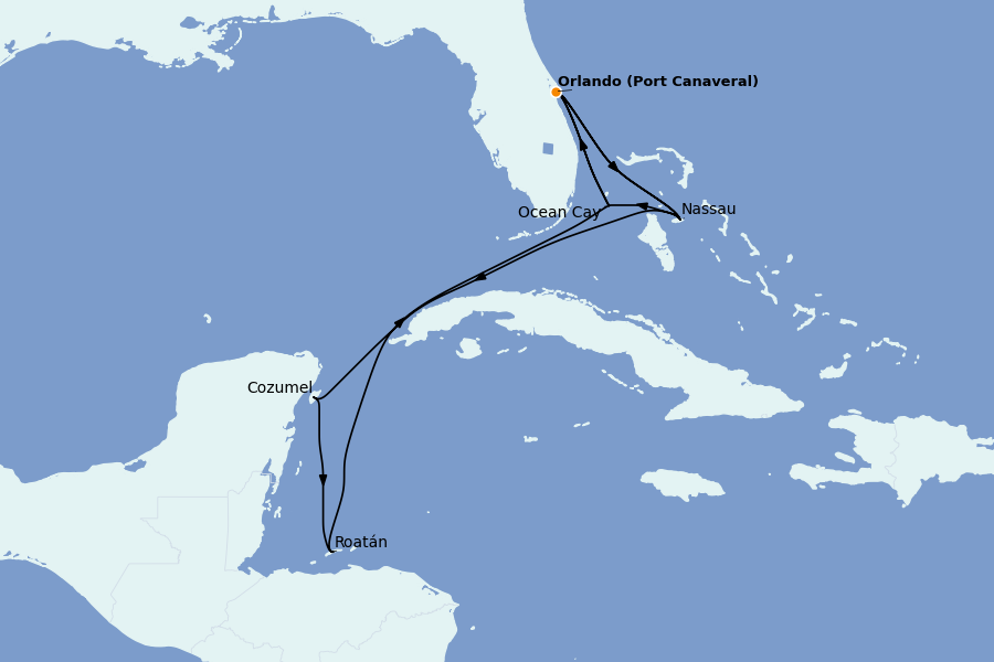 Itinerario del crucero Caribe del Este (Antillas) 10 días a bordo del MSC Seashore