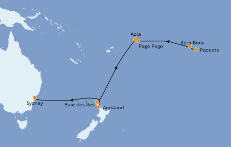 Itinerario del crucero Australia 2022 14 días a bordo del Norwegian Spirit