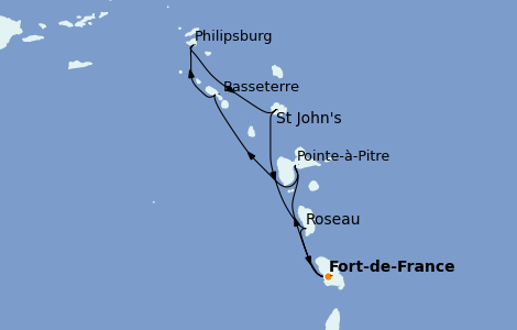 Itinerario del crucero Caribe del Este 7 días a bordo del MSC Seaside