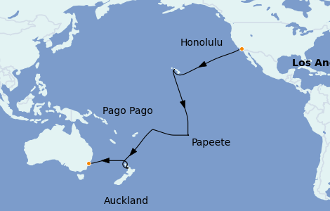 Itinerario del crucero Australia 2022 25 días a bordo del Majestic Princess