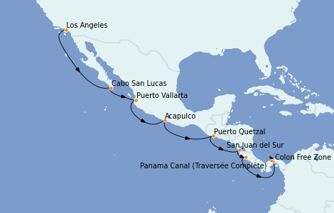 Itinerario del crucero Riviera Mexicana 12 días a bordo del Norwegian Jewel
