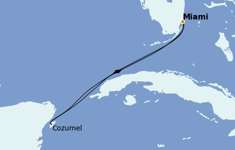 Itinerario del crucero Caribe del Oeste 4 días a bordo del Carnival Sunrise