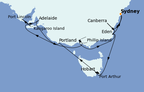 Itinerario del crucero Australia 2024 15 días a bordo del Seabourn Odyssey