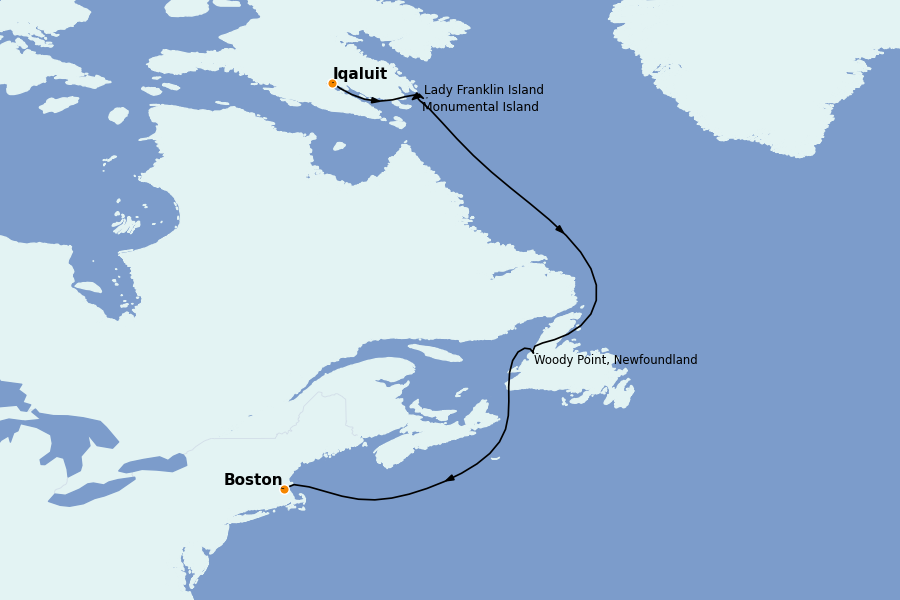Itinerario del crucero Canadá 13 días a bordo del Silver Wind