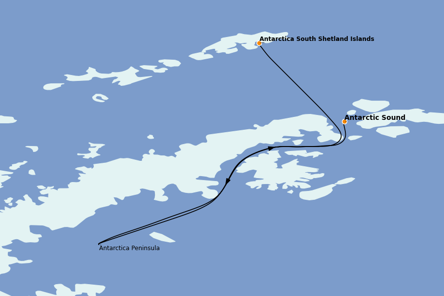 Itinerario del crucero  REGIONES POLARES 6 días a bordo del Silver Wind
