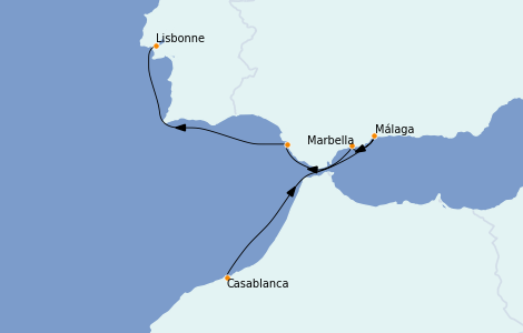 Itinerario del crucero Mediterráneo 7 días a bordo del Le Dumont d'Urville
