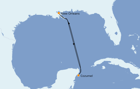 Itinerario del crucero Caribe del Oeste 4 días a bordo del Carnival Valor