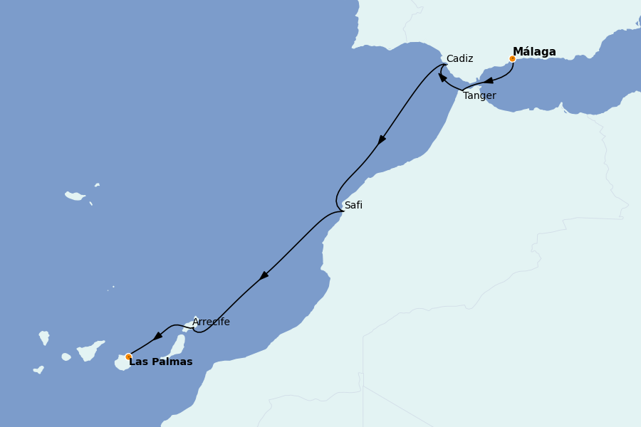Itinéraire de la croisière Méditerranée Occidentale 9 jours à bord du Star Clipper
