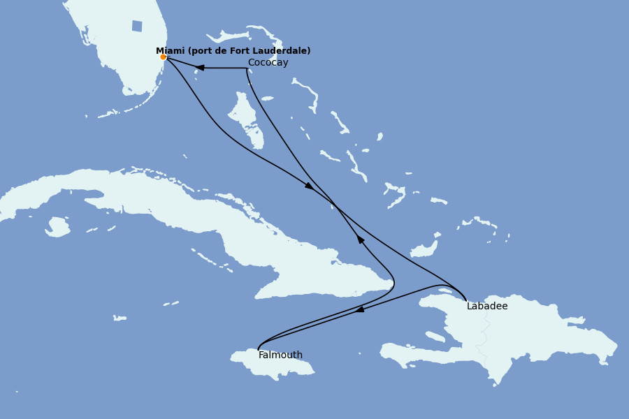 Itinéraire de la croisière Caraïbes de l'Ouest - Mexique, Cuba, Jamaïque 6 jours à bord du Allure of the Seas