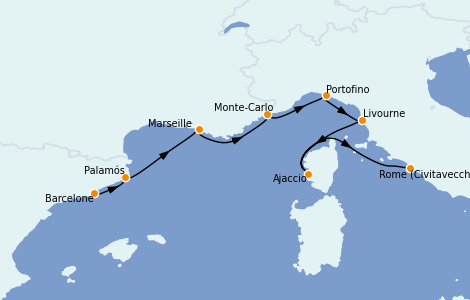 Itinerario del crucero Mediterráneo 7 días a bordo del Silver Spirit