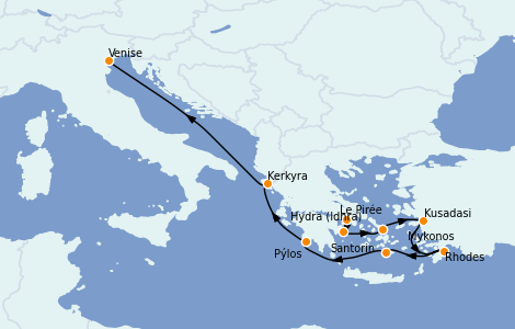 Itinerario del crucero Grecia y Adriático 9 días a bordo del Azamara Journey