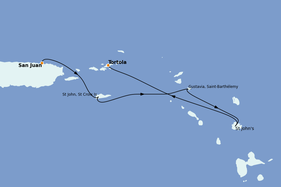 Itinerario del crucero Caribe del Este (Antillas) 11 días a bordo del Silver Ray