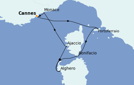 Itinerario del crucero Mediterráneo 7 días a bordo del Star Flyer