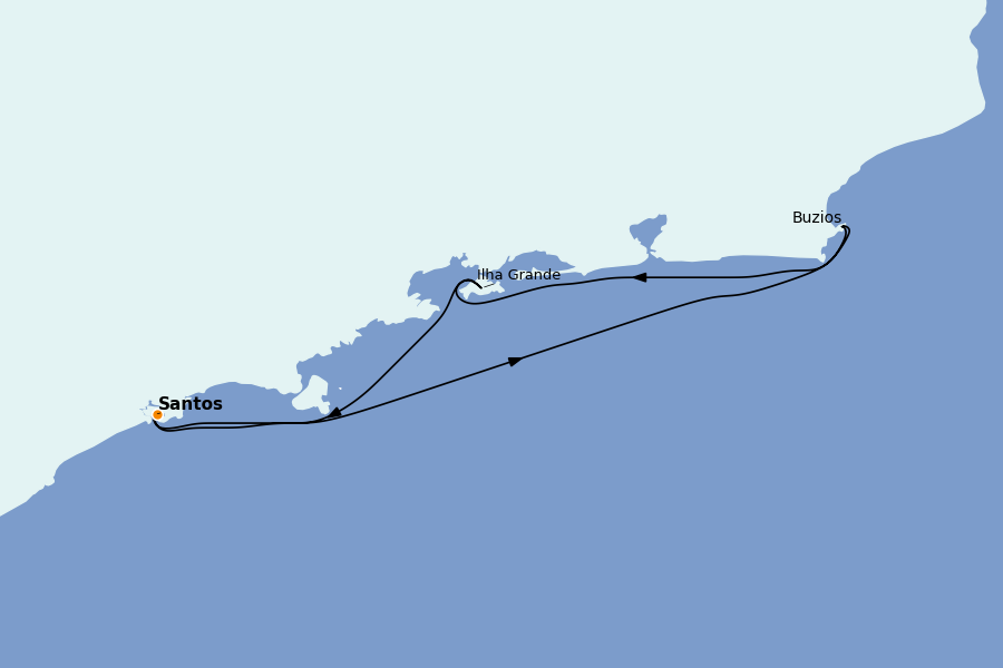 Itinerario del crucero Brasil, Argentina, Uruguay 4 días a bordo del MSC Sinfonia