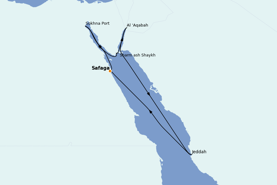 Itinéraire de la croisière Mer Rouge - Egypte 9 jours à bord du Explora II