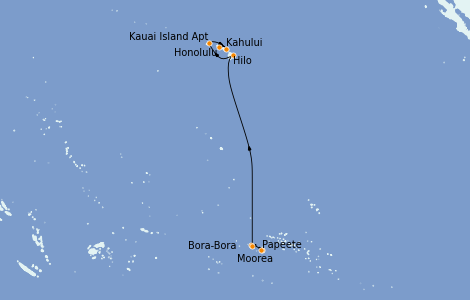 Itinerario del crucero Hawaii 12 días a bordo del Norwegian Spirit