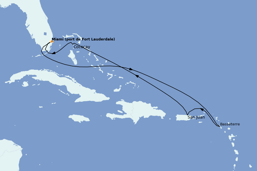 Itinerario del crucero Caribe del Este (Antillas) 7 días a bordo del Celebrity Beyond
