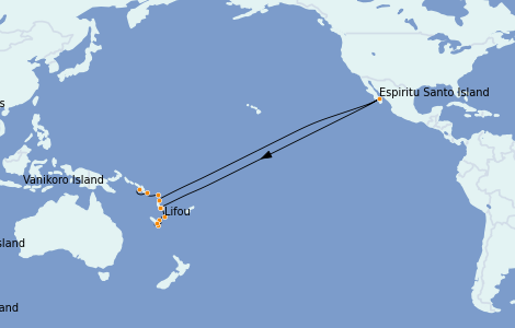 Itinerario del crucero Polinesia 11 días a bordo del Le Soléal