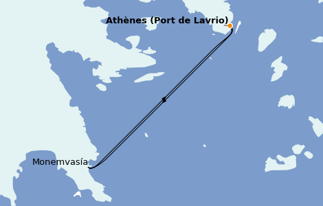 Itinerario del crucero Grecia y Adriático 7 días a bordo del Le Ponant