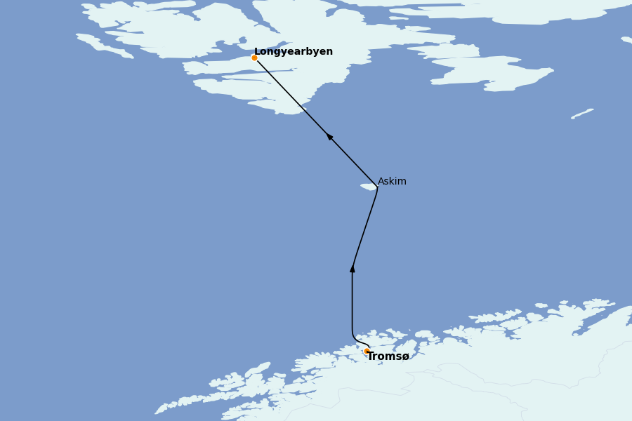Itinerario del crucero Croisière expédition au Spitzberg 10 días a bordo del MS World Explorer