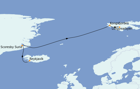 Itinerario del crucero Exploración polar 12 días a bordo del Le Commandant Charcot