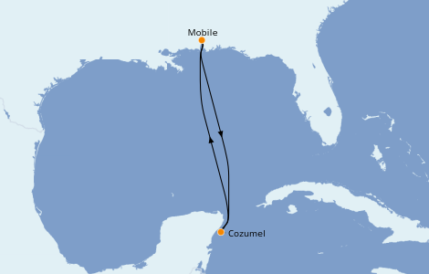 Itinerario del crucero Caribe del Oeste 4 días a bordo del Carnival Sensation