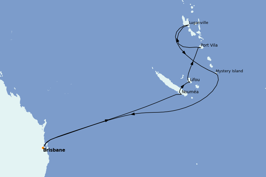 Itinerario del crucero Australia 2026 11 días a bordo del Crown Princess