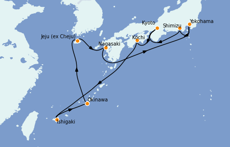 Itinerario del crucero Asia 12 días a bordo del Celebrity Solstice