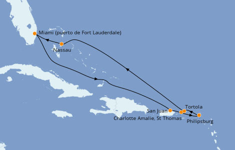 Itinerario del crucero Caribe del Este 8 días a bordo del Celebrity Equinox