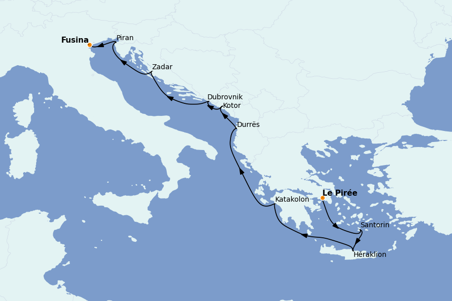 Itinerario del crucero Mediterráneo Occidental 10 días a bordo del Seven Seas Grandeur