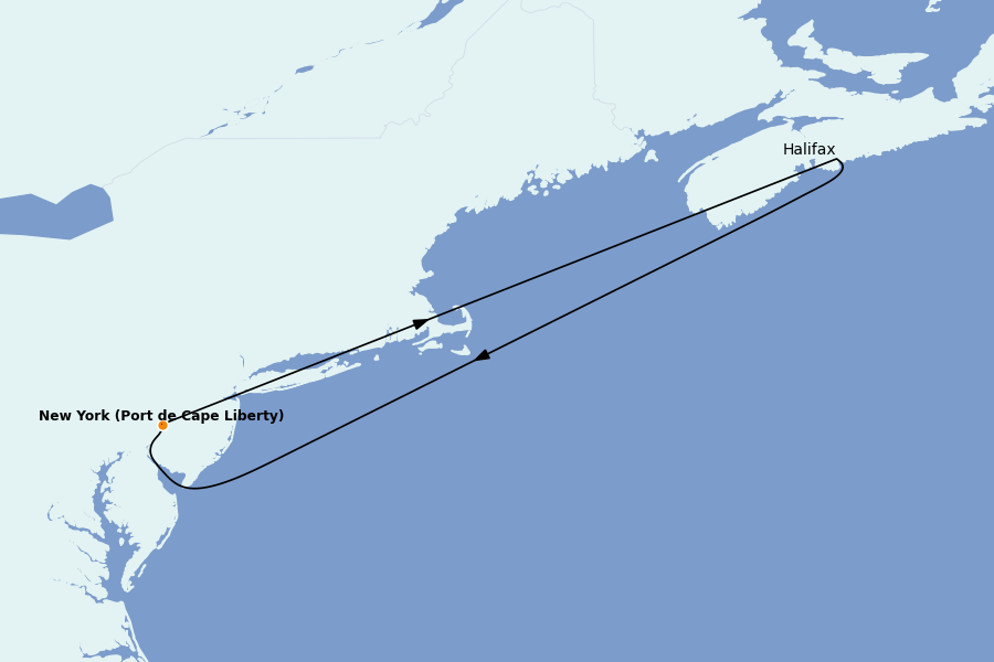 Itinerario del crucero Canadá 4 días a bordo del Liberty of the Seas