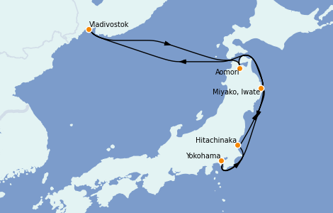 Itinerario del crucero Asia 8 días a bordo del Diamond Princess