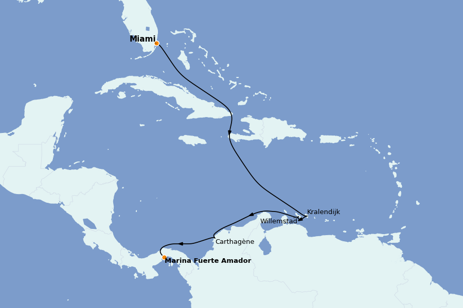Itinerario del crucero Caribe del Este (Antillas) 10 días a bordo del Seabourn Encore