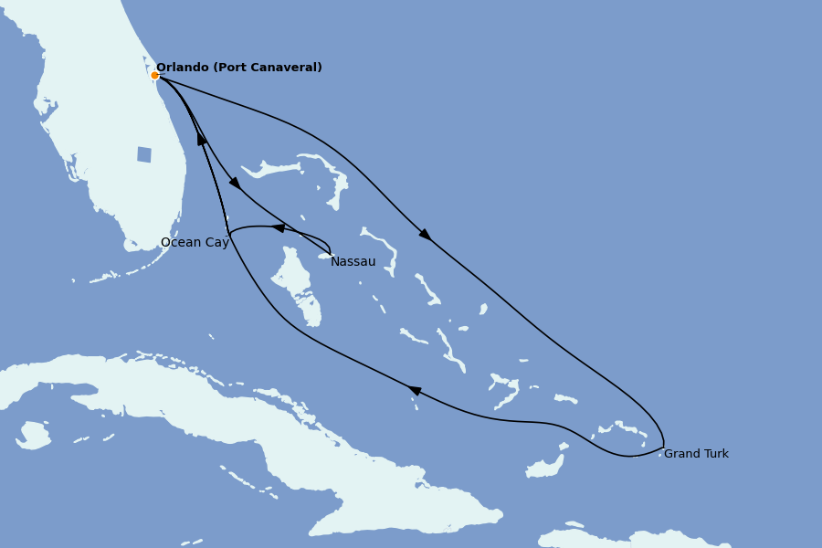 Itinéraire de la croisière Caraïbes de l'Est (Antilles) 9 jours à bord du MSC Seashore