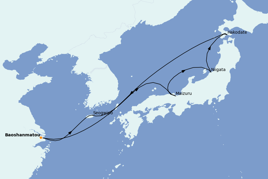 Itinerario del crucero China, Japón, Hong Kong, Taiwán, Corea del Sur 8 días a bordo del Spectrum of the Seas