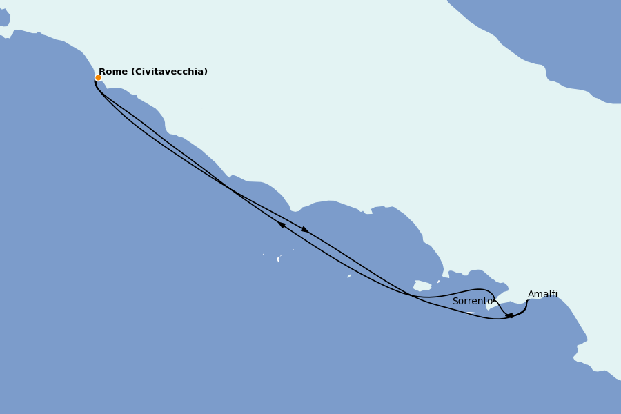 Itinerario del crucero Mediterráneo 5 días a bordo del Star Flyer