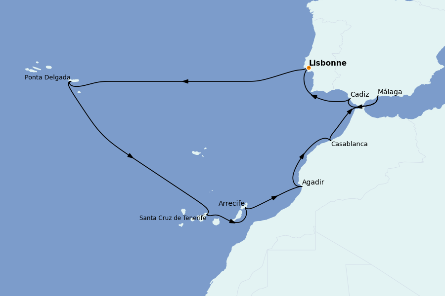 Itinerario del crucero Mediterráneo Occidental 10 días a bordo del Norwegian Star