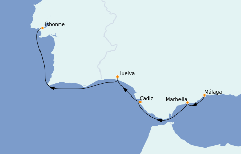 Itinerario del crucero Mediterráneo 7 días a bordo del Le Bougainville