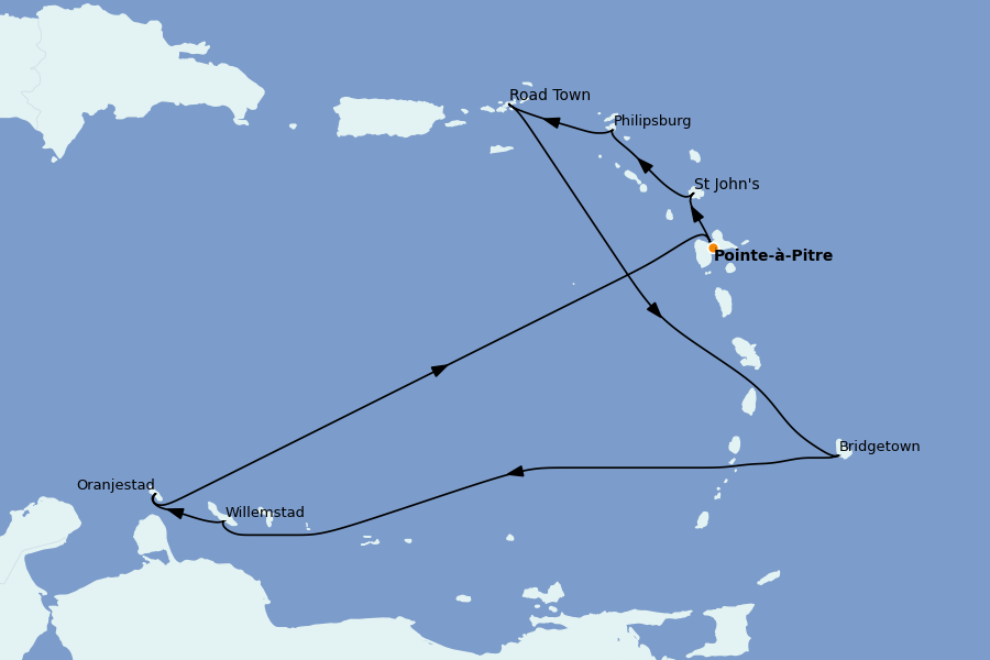Itinerario del crucero Caribe del Este (Antillas) 11 días a bordo del Renaissance
