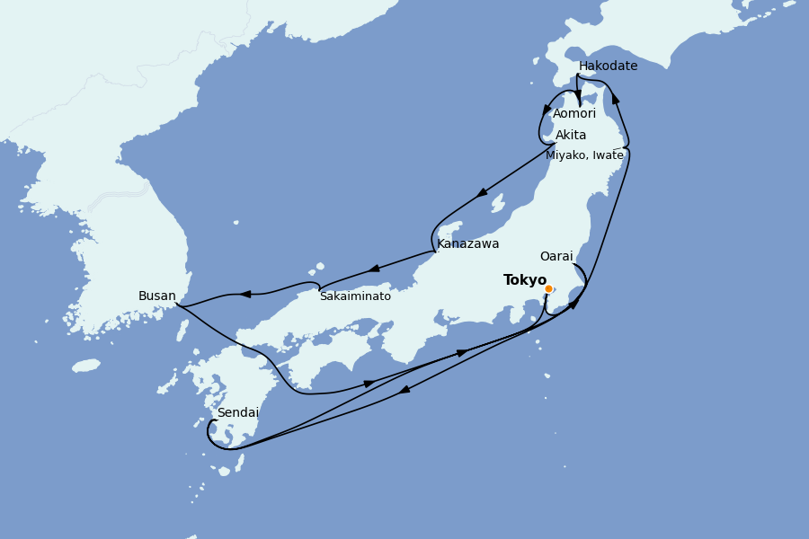 Itinerario del crucero China, Japón, Hong Kong, Taiwán, Corea del Sur 14 días a bordo del Seven Seas Explorer