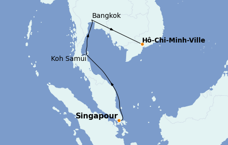 Itinerario del crucero Asia 7 días a bordo del Silver Shadow