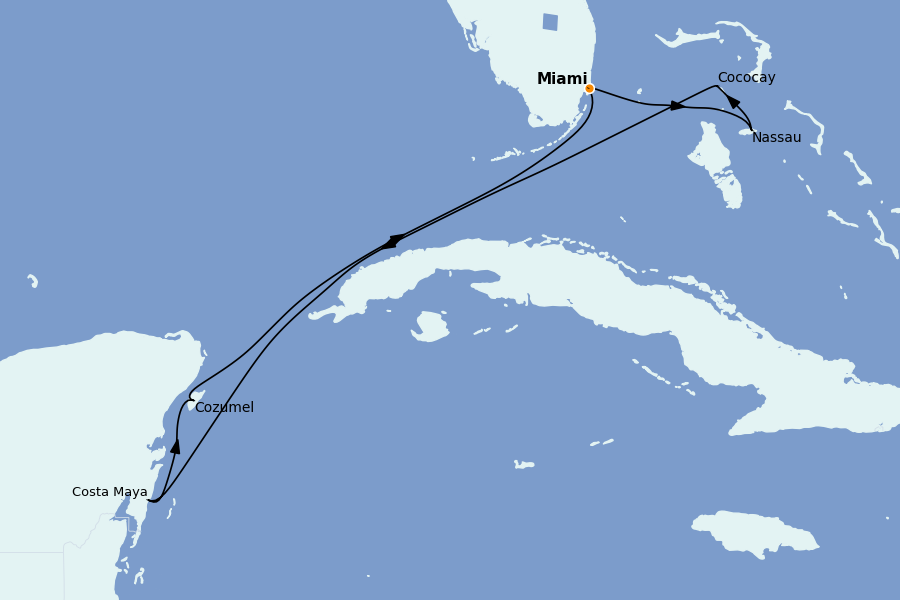 Itinéraire de la croisière Caraïbes de l'Est (Antilles) 7 jours à bord du Independence of the Seas